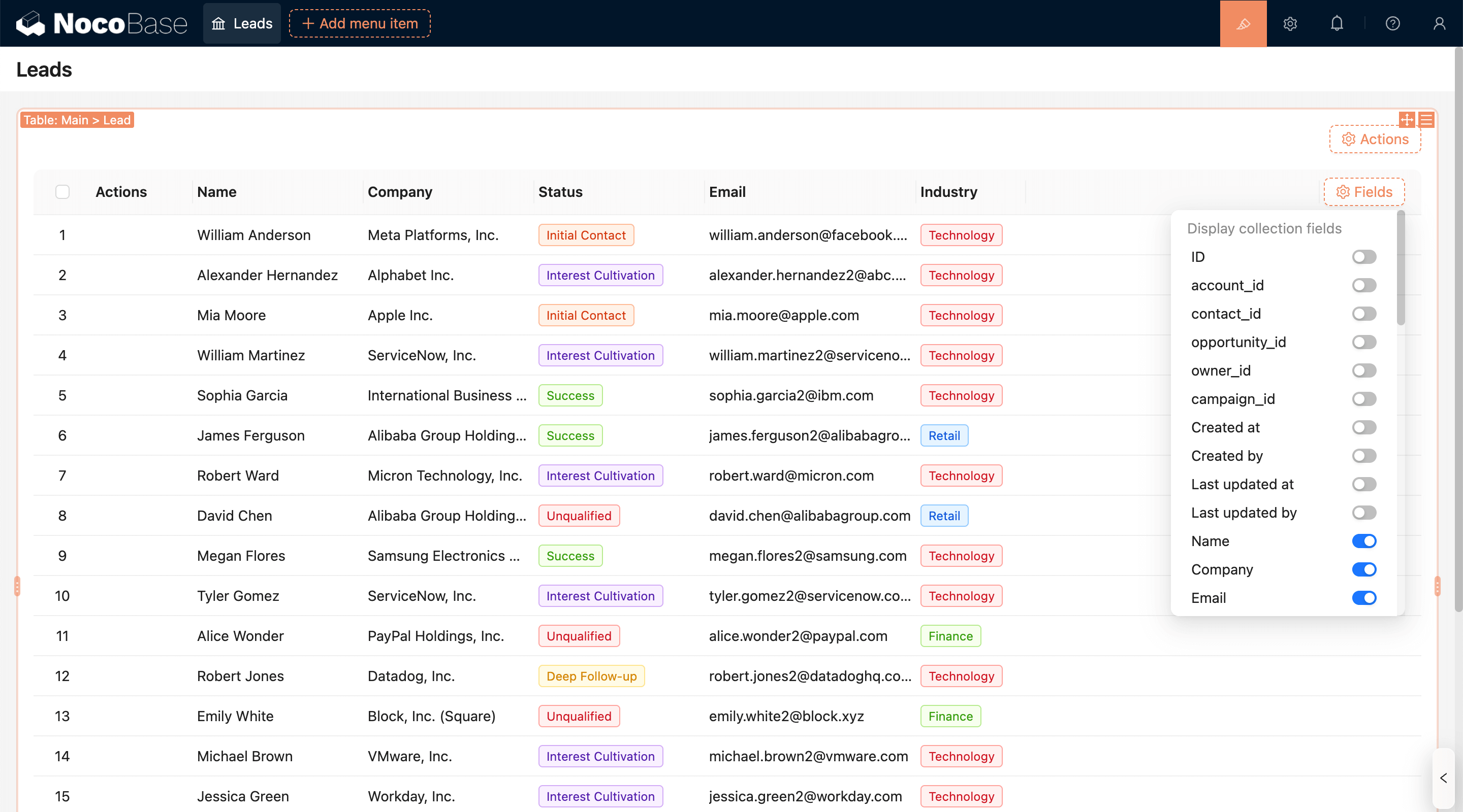 NocoBase 演示界面