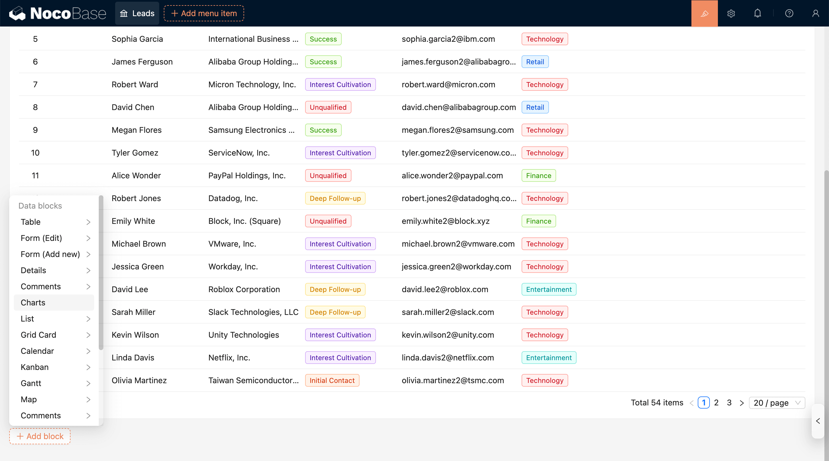 NocoBase 演示界面