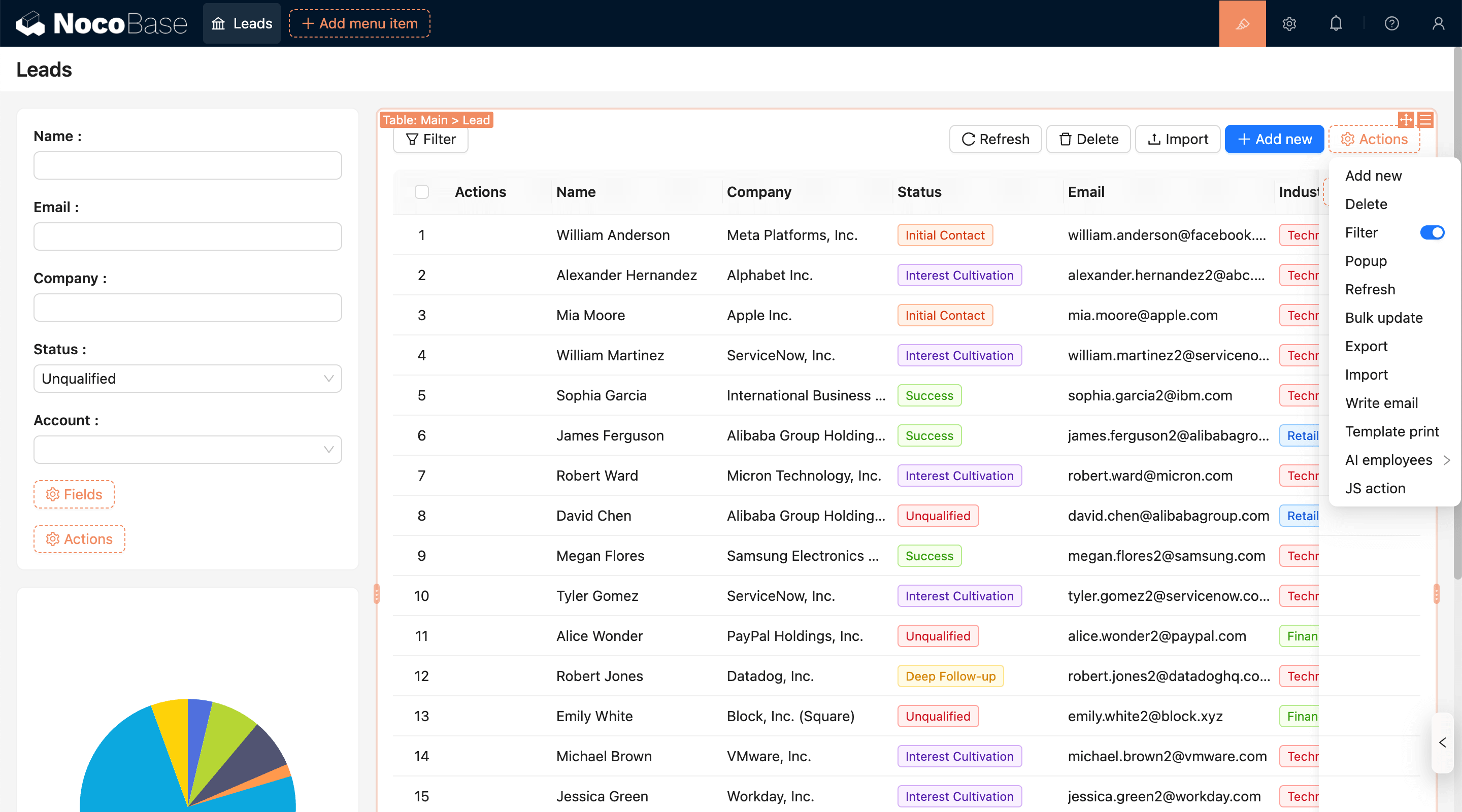 NocoBase 演示界面