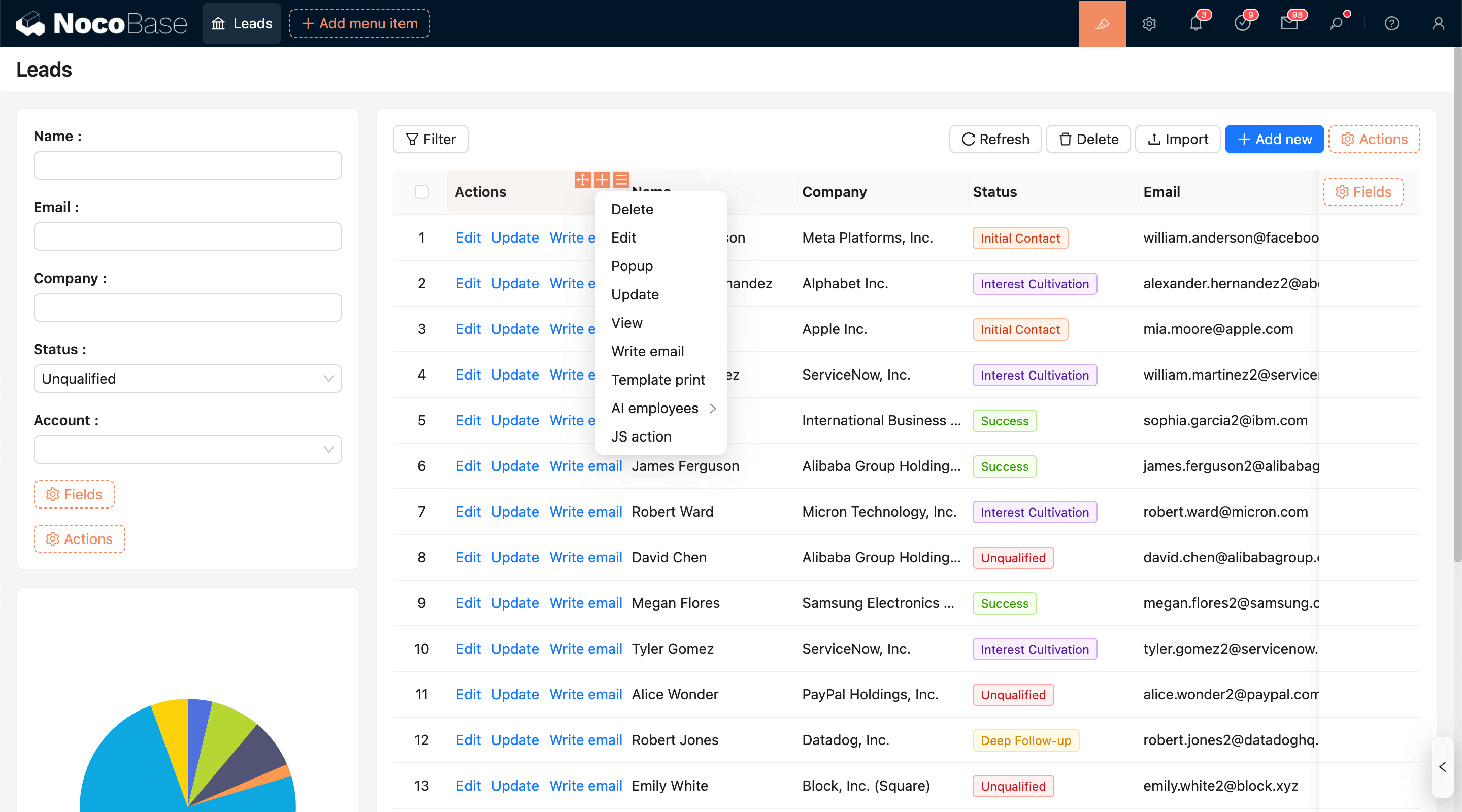 NocoBase 演示界面
