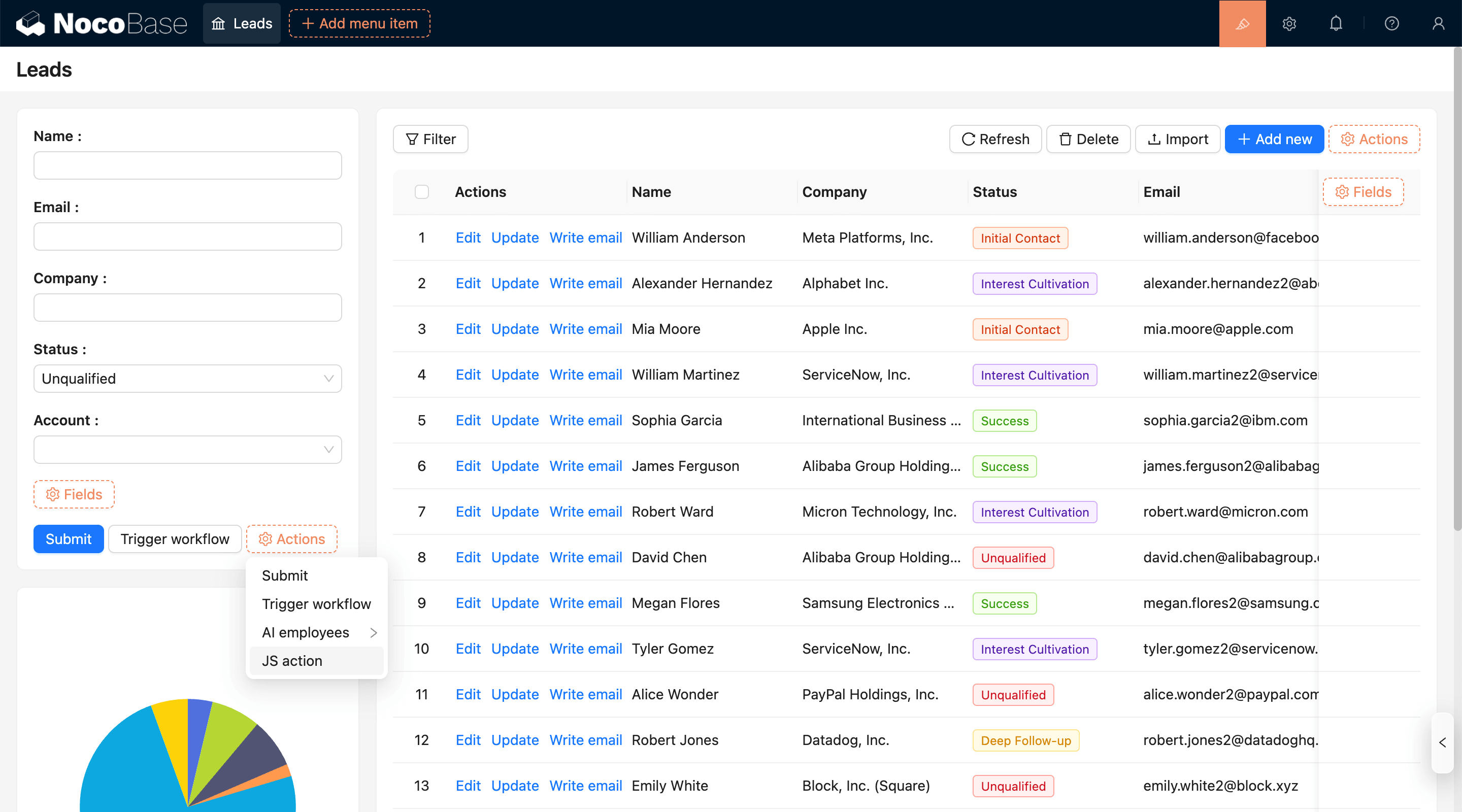 NocoBase 演示界面