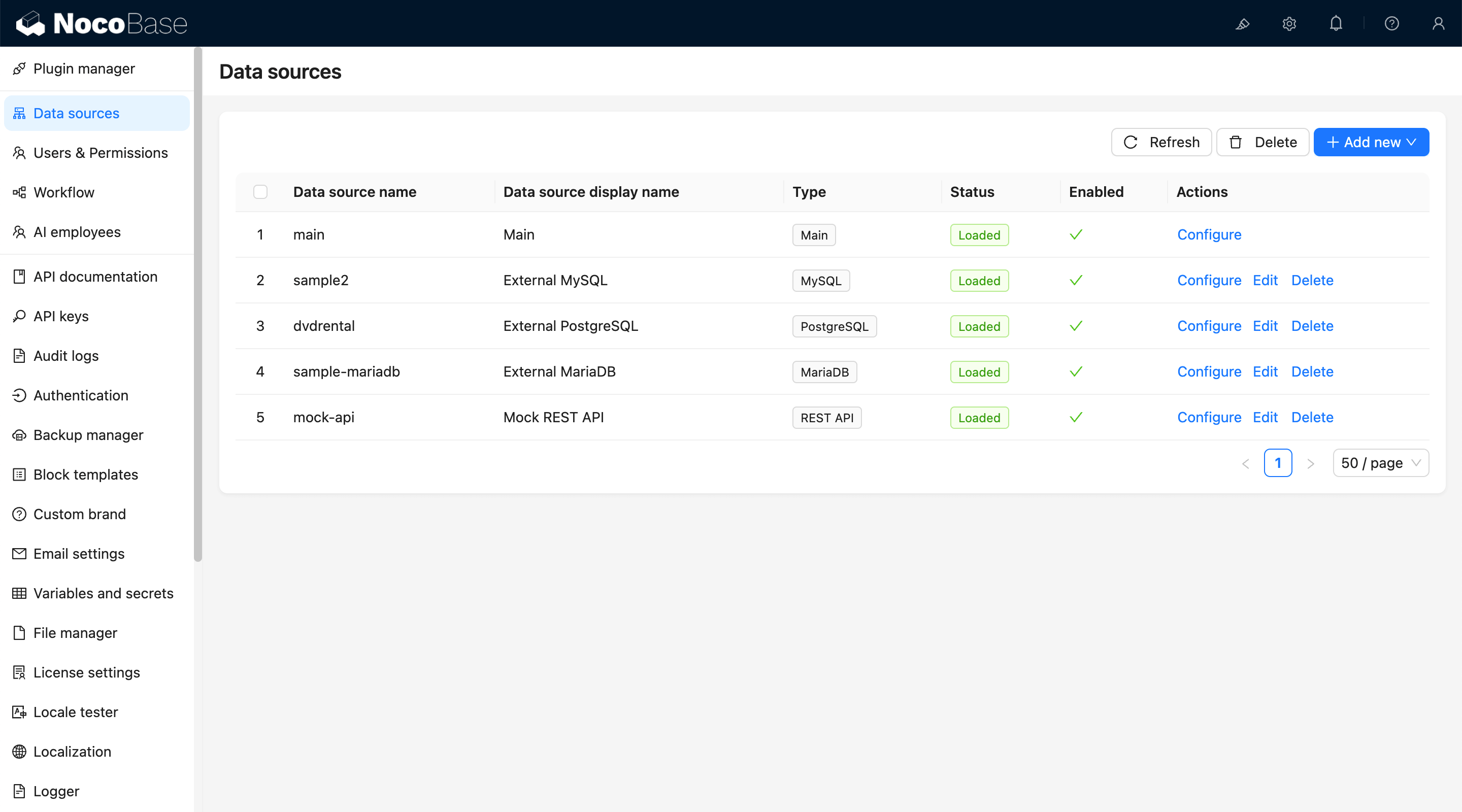 NocoBase 演示界面