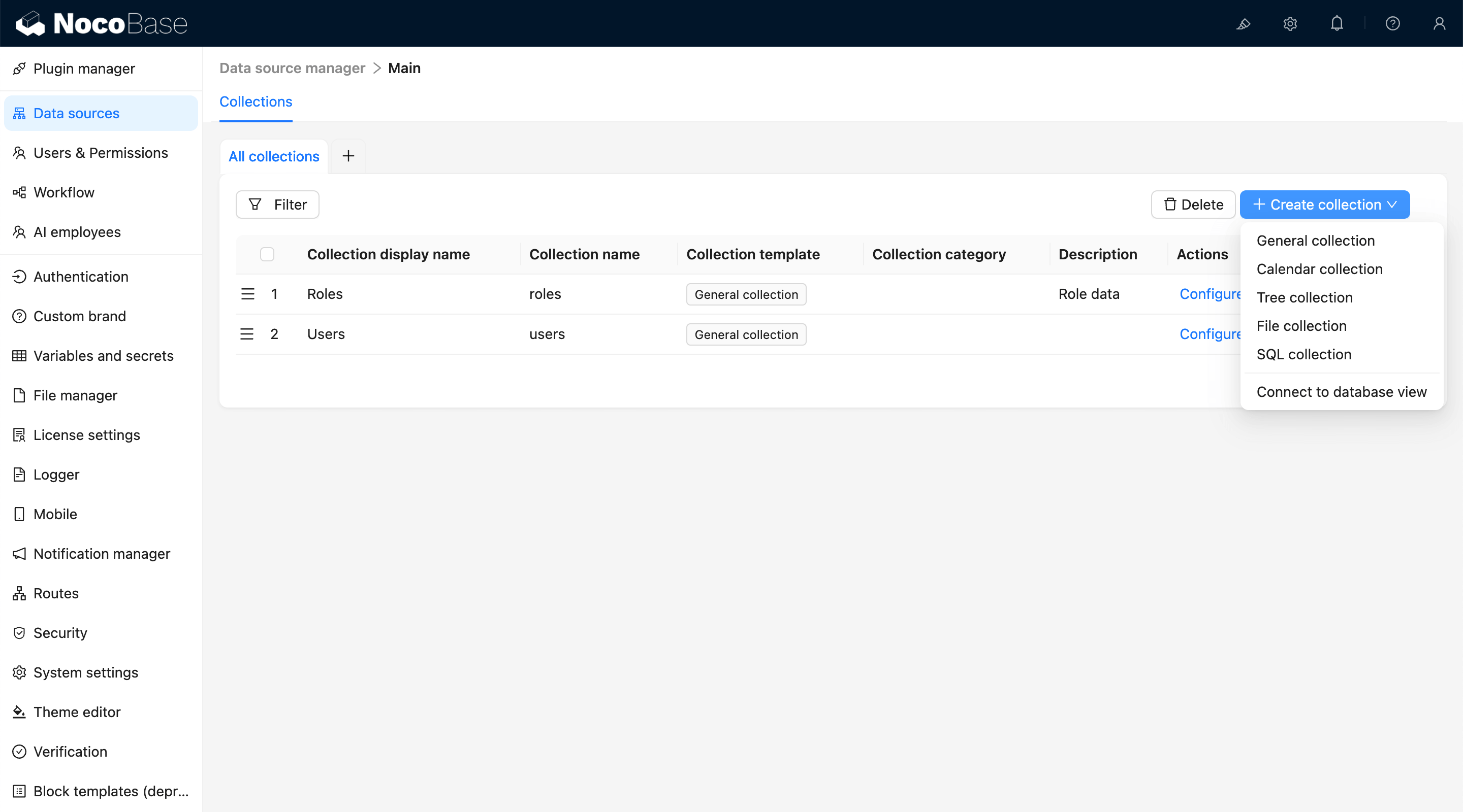 NocoBase 演示界面