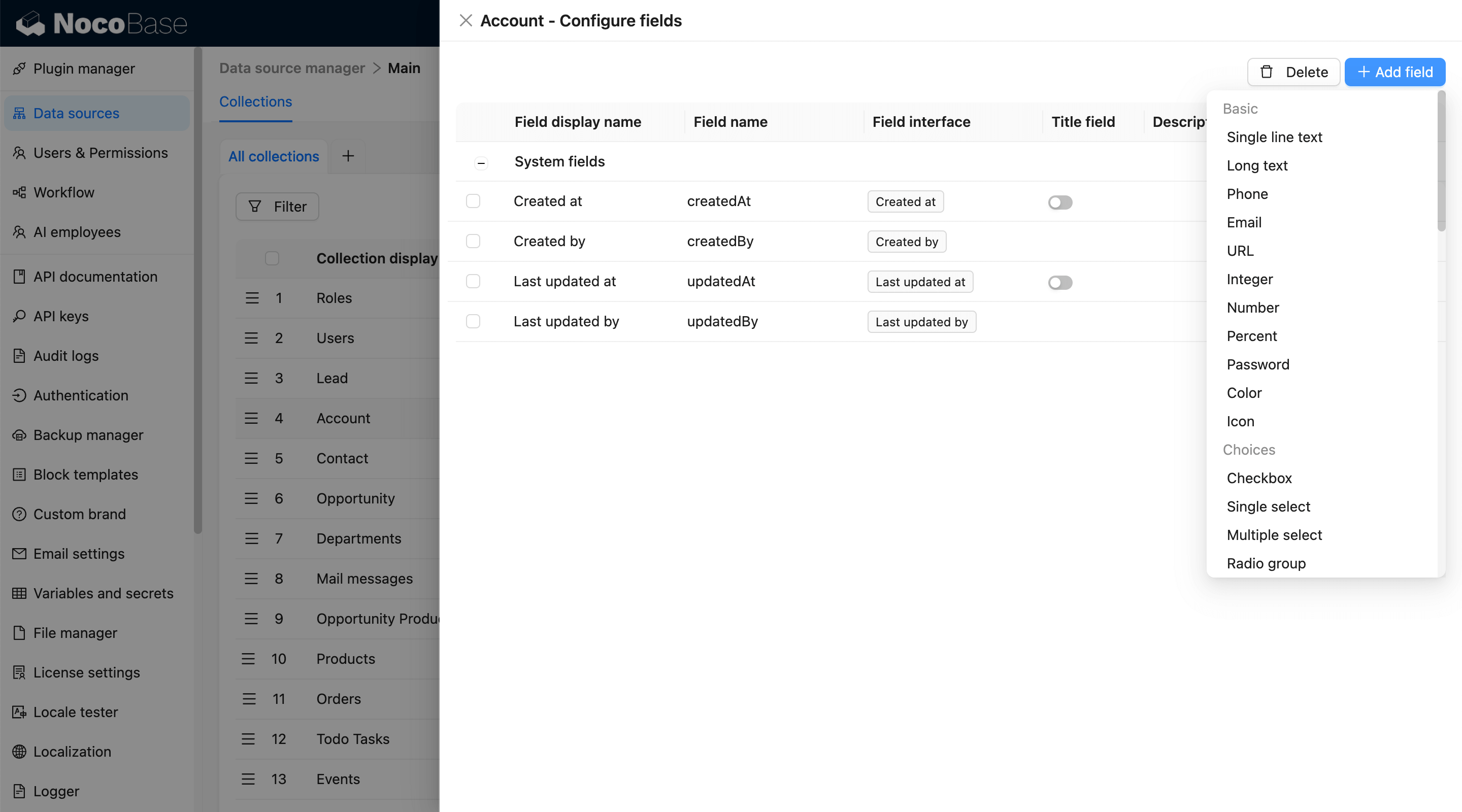 NocoBase 演示界面