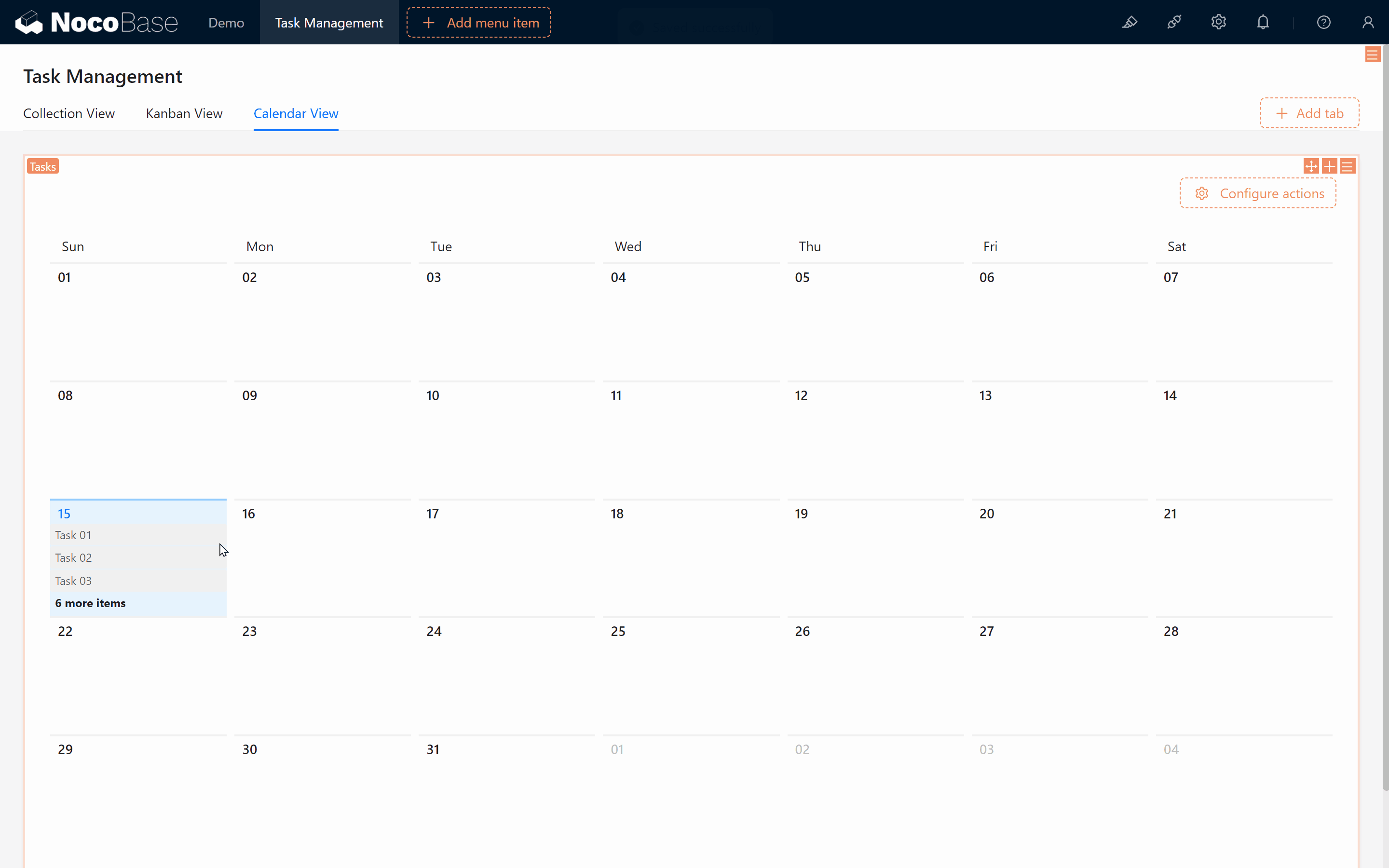 Building Calendar View