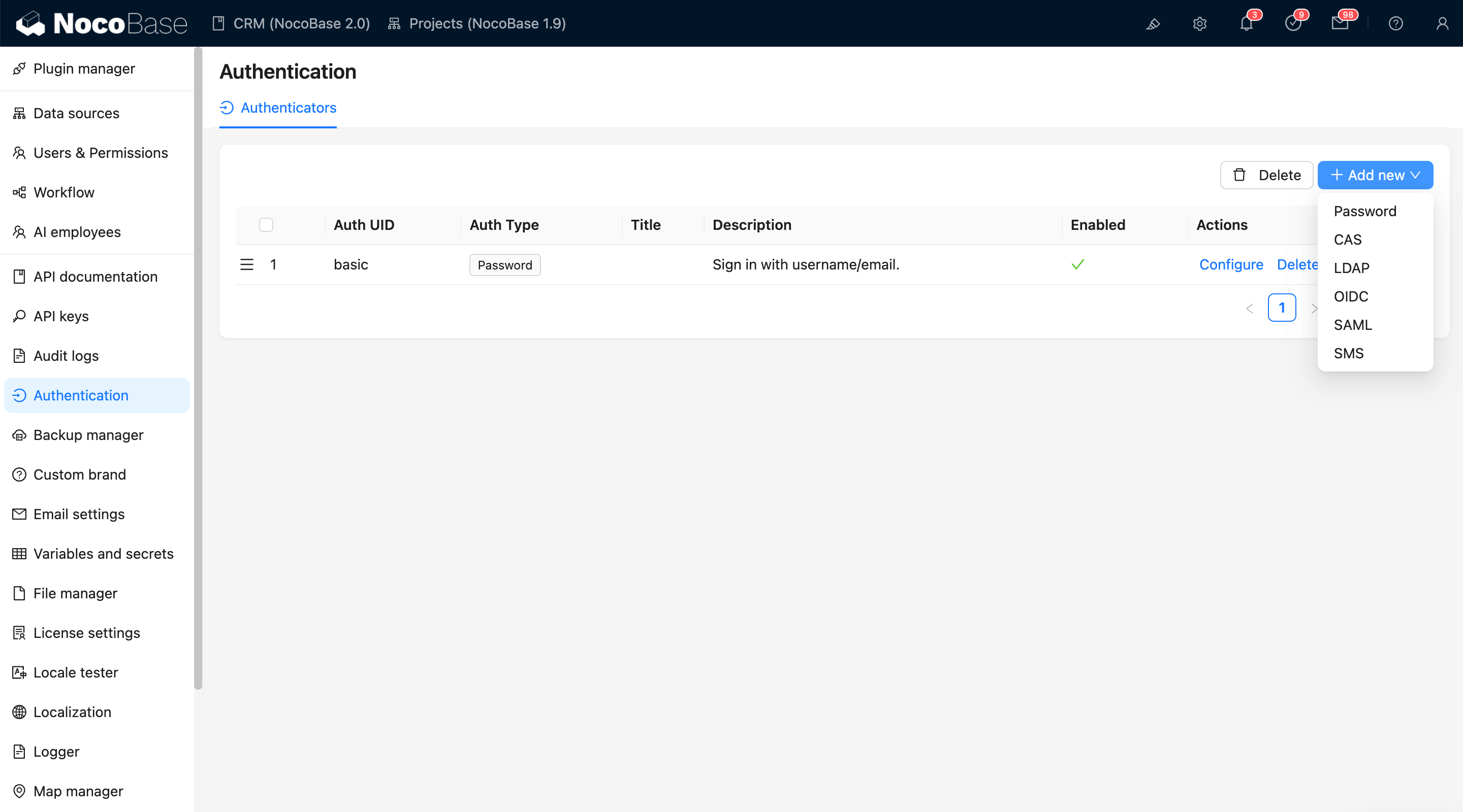 NocoBase 演示界面