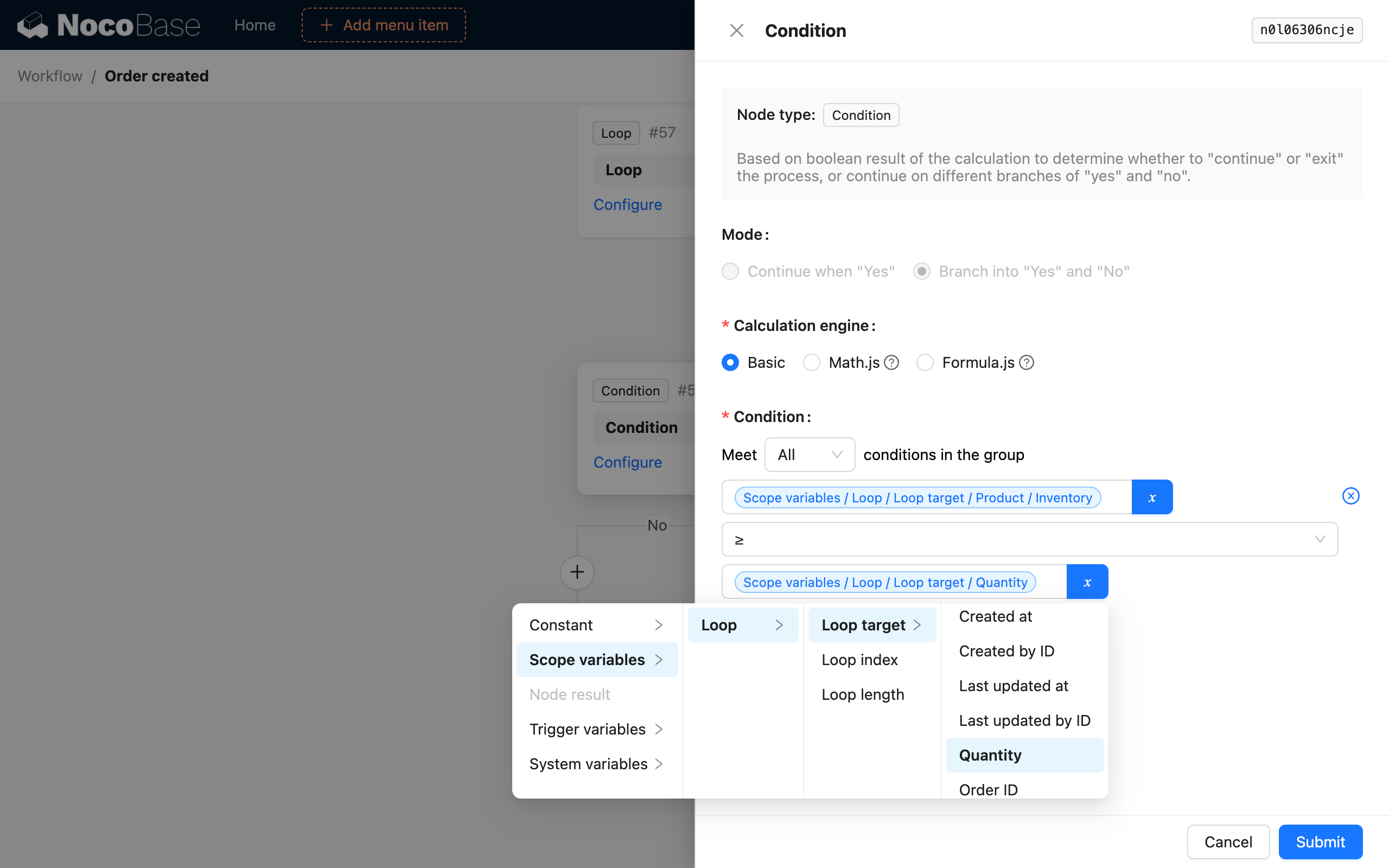 Loop Node_Example_Condition Node Configuration