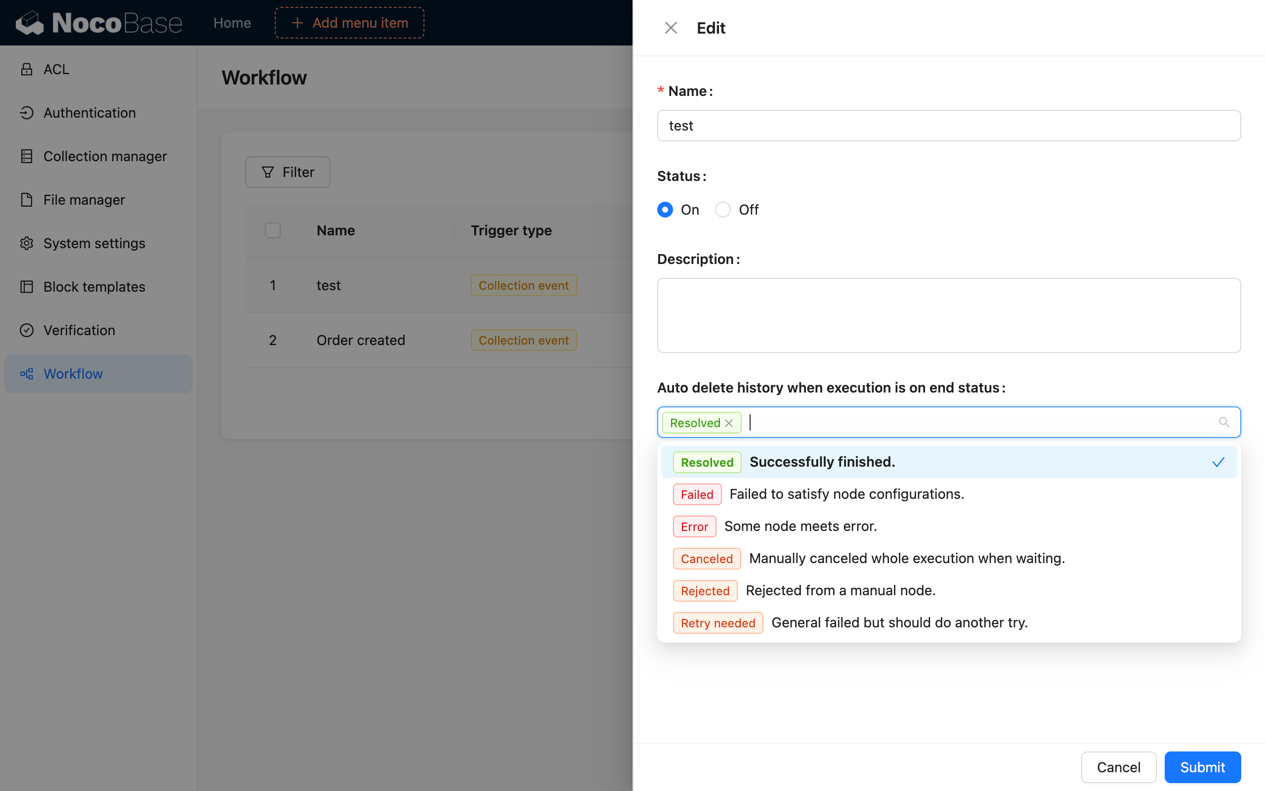 Auto-delete Execution History Configuration