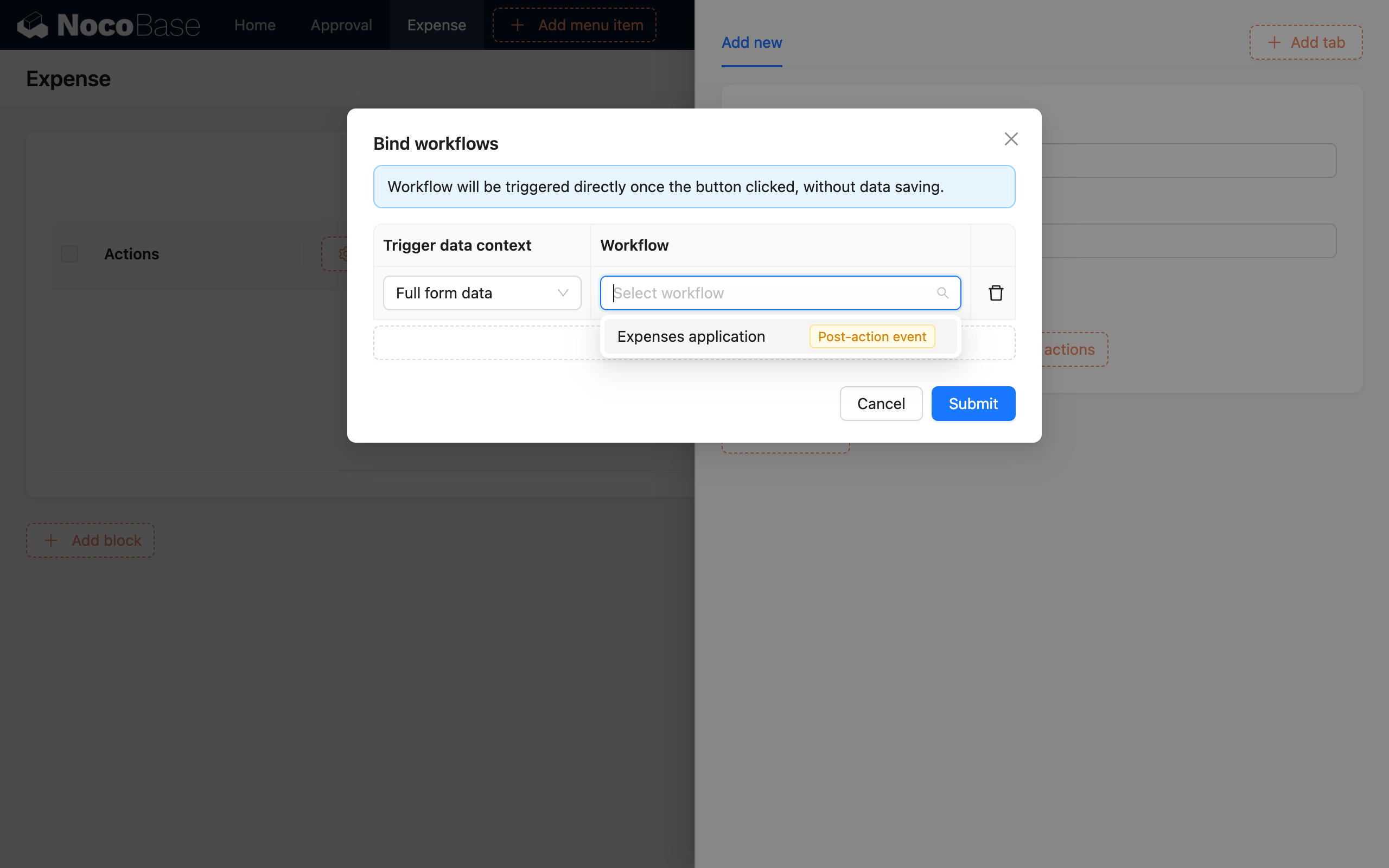 Example_Form Button Configuration_Bind Workflow