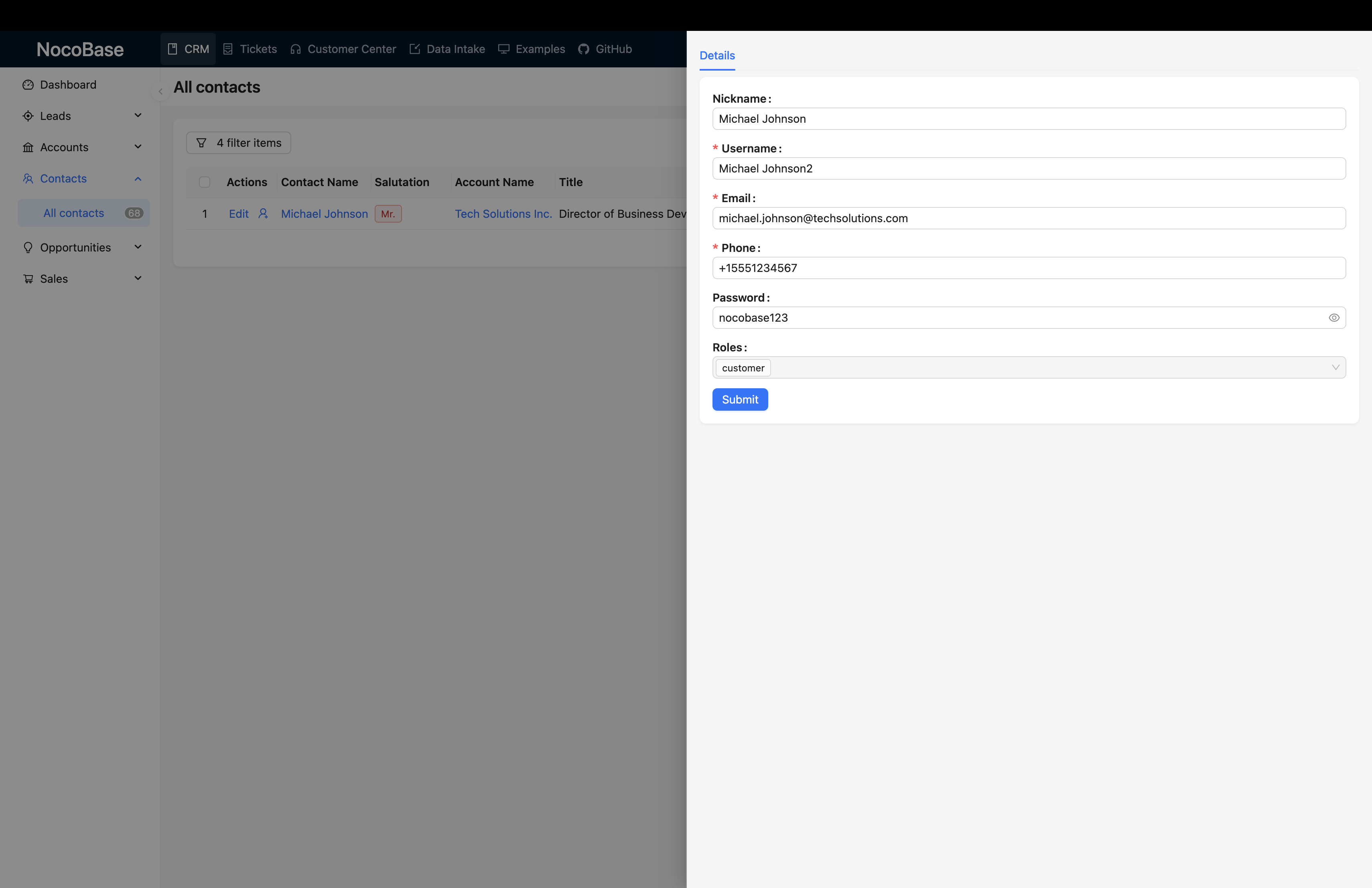 NocoBase 演示界面