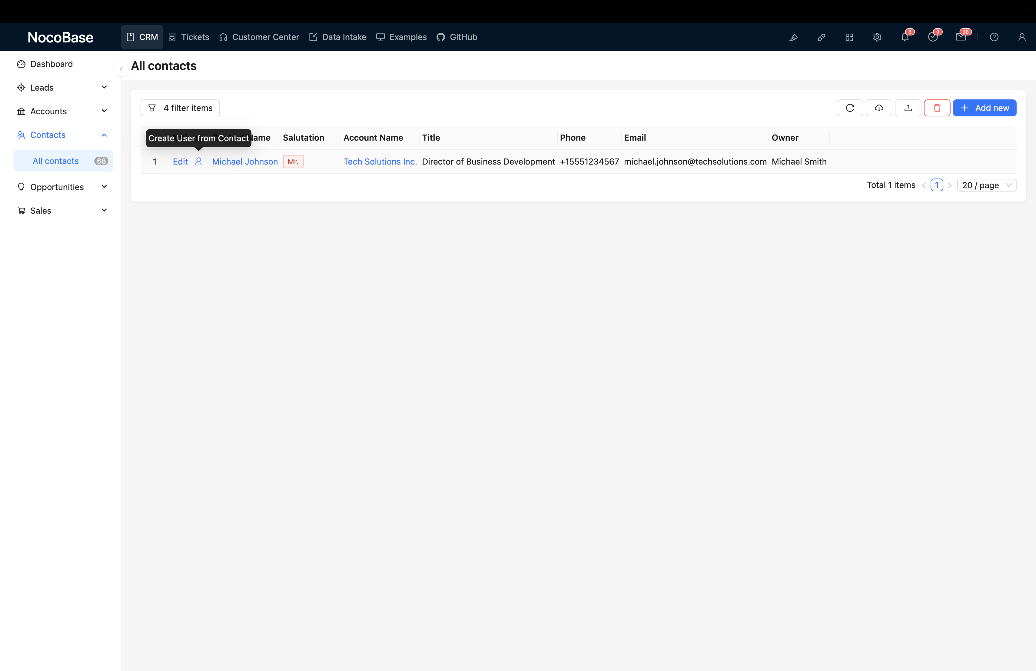 NocoBase 演示界面