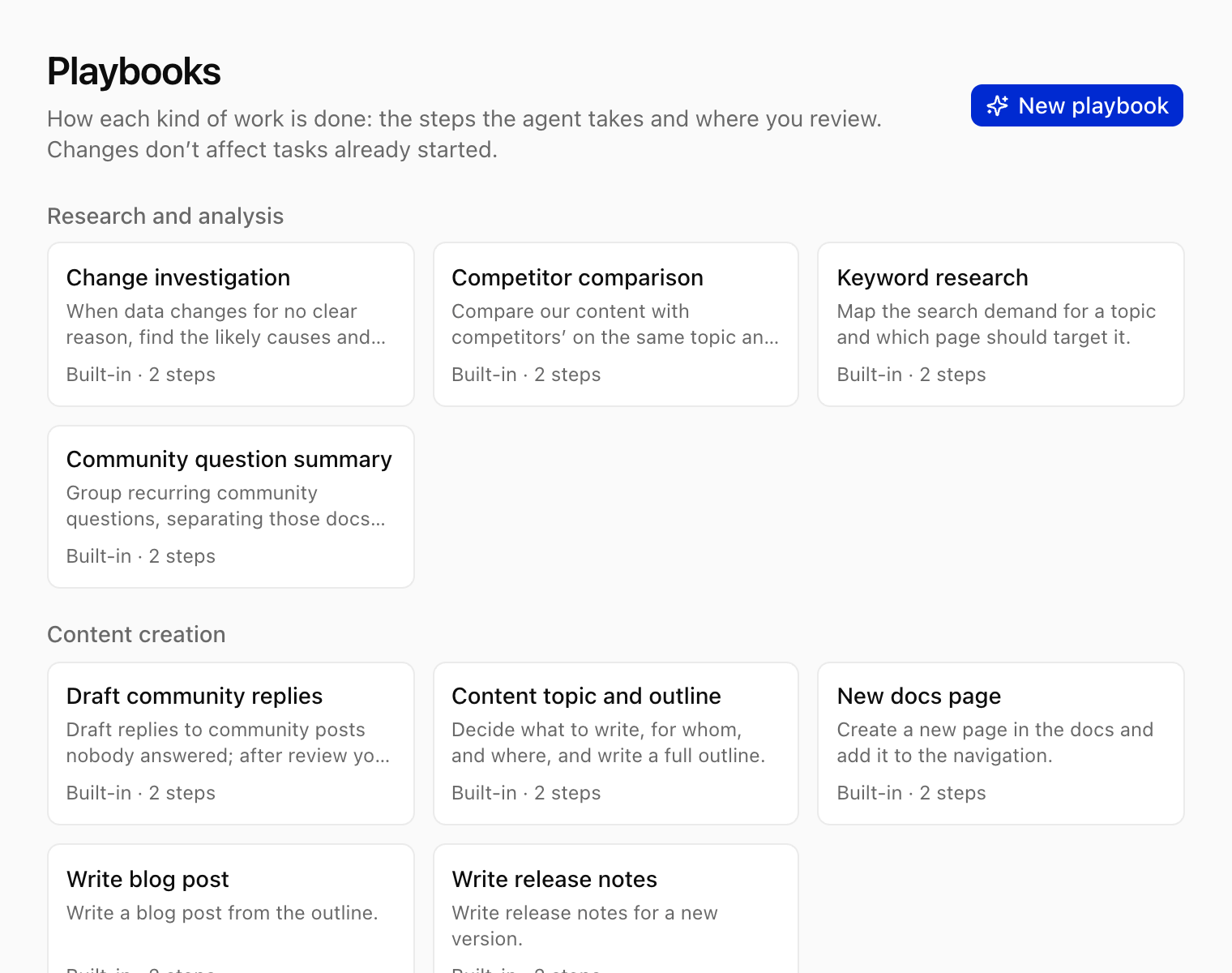 NocoReach Playbooks: the 12 built-in playbooks